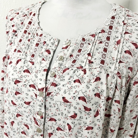 Secret Treasures Women’s Large (12-14) Nightgown All Over Cardinal Print Comfy - Picture 2 of 9